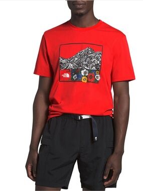 🗻NWOT The North Face “Himalayan Bottle Source Graphic T-Shirt" Red❤️Orange🧡Sz XL